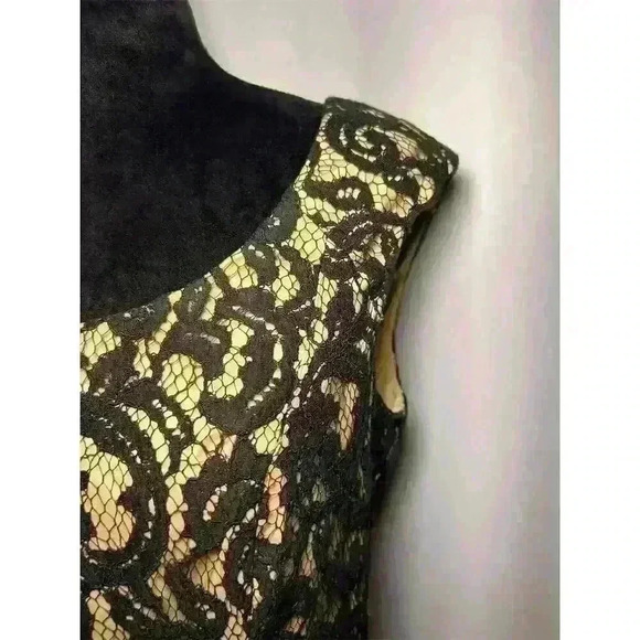 Adrianna Papell Women's Black Lace Sheath Dress Size 10 Party Cocktail - Picture 4 of 10